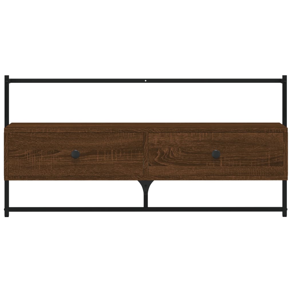 Mobile TV a Muro-Mobile per TV a parete Rovere Marrone 100,5x30x51cm Legno Multistrato
