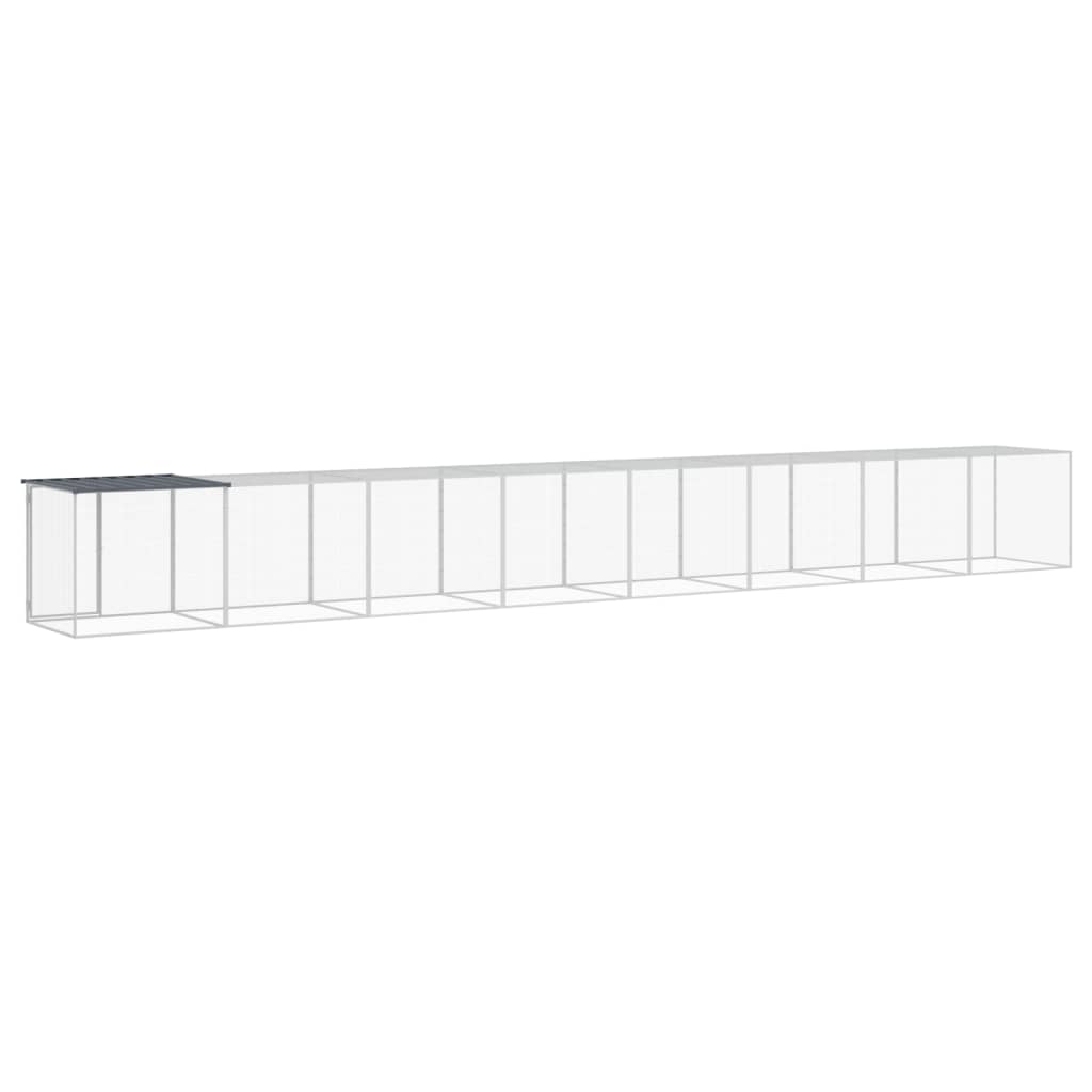 Gabbia Polli con Tetto Antracite 803x98x90 cm Acciaio Zincato 3189042