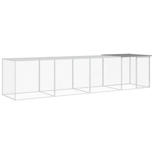 Gabbia Polli Tetto Grigio Chiaro 403x98x90 cm Acciaio Zincatocod mxl 126814