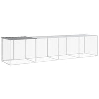 Recinto per pollaio in acciaio zincato grigio 403 x 98 x 90 cm con tetto leggero 02_0043984