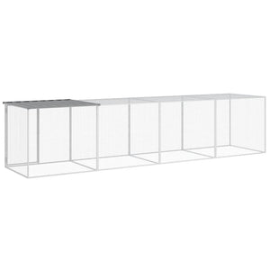 Recinto per pollaio in acciaio zincato grigio 403 x 98 x 90 cm con tetto leggero 02_0043984