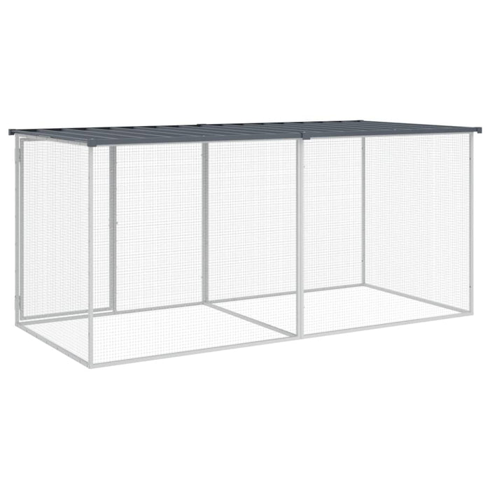 Gabbia per polli con tetto antracite 203x98x90 cm in acciaio zincato 3189049