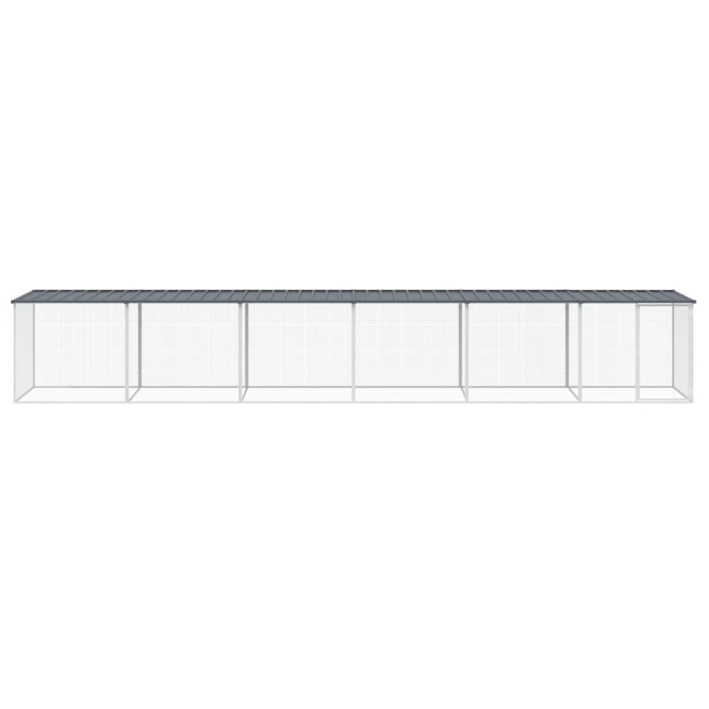 Gabbia Polli con Tetto Antracite 603x98x90 cm Acciaio Zincatocod mxl 124798