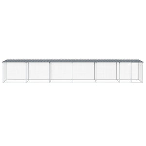 Gabbia Polli con Tetto Antracite 603x98x90 cm Acciaio Zincatocod mxl 124798