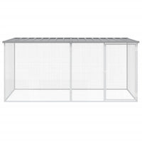 Recinto per pollaio in acciaio zincato grigio 203 x 98 x 90 cm con tetto leggero 02_0043983