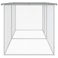Recinto per pollaio in acciaio zincato grigio 203 x 98 x 90 cm con tetto leggero 02_0043983
