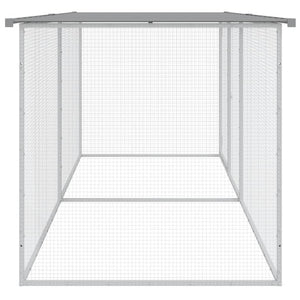 Recinto per pollaio in acciaio zincato grigio 203 x 98 x 90 cm con tetto leggero 02_0043983