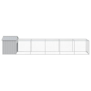 Pollaio Area Corsa Grigio Chiaro 117x609x123 cm Acciaio Zincato 3189075