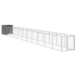 Casetta Cani con Corsa Antracite 110x1221x110cm Acciaio Zincato 3189083