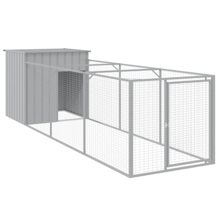Casetta Cani Corsa Grigio Chiaro 110x405x110 cm Acciaio Zincato 3189084