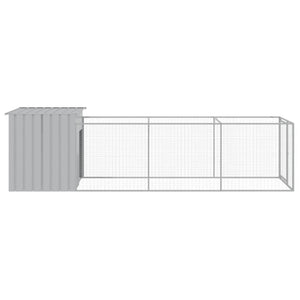 Casetta Cani Corsa Grigio Chiaro 110x405x110 cm Acciaio Zincato 3189084