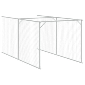 Casetta Cani Corsa Grigio Chiaro 110x609x110 cm Acciaio Zincato 3189085