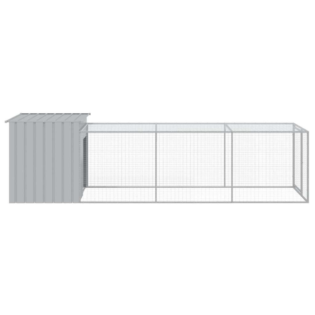 Pollaio Area Corsa Grigio Chiaro 110x405x110 cm Acciaio Zincato 3189094