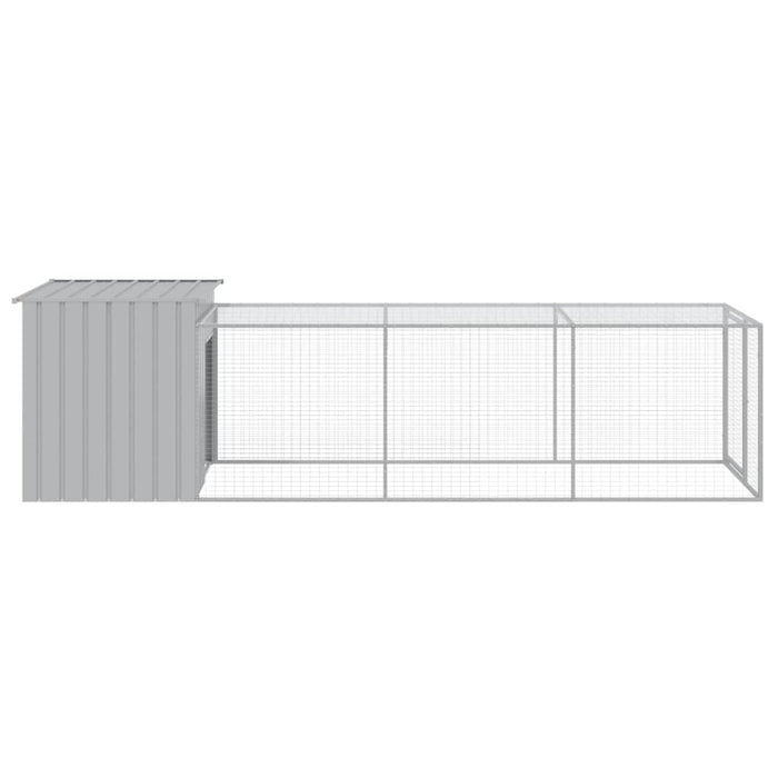Pollaio Area Corsa Grigio Chiaro 110x405x110 cm Acciaio Zincato 3189094