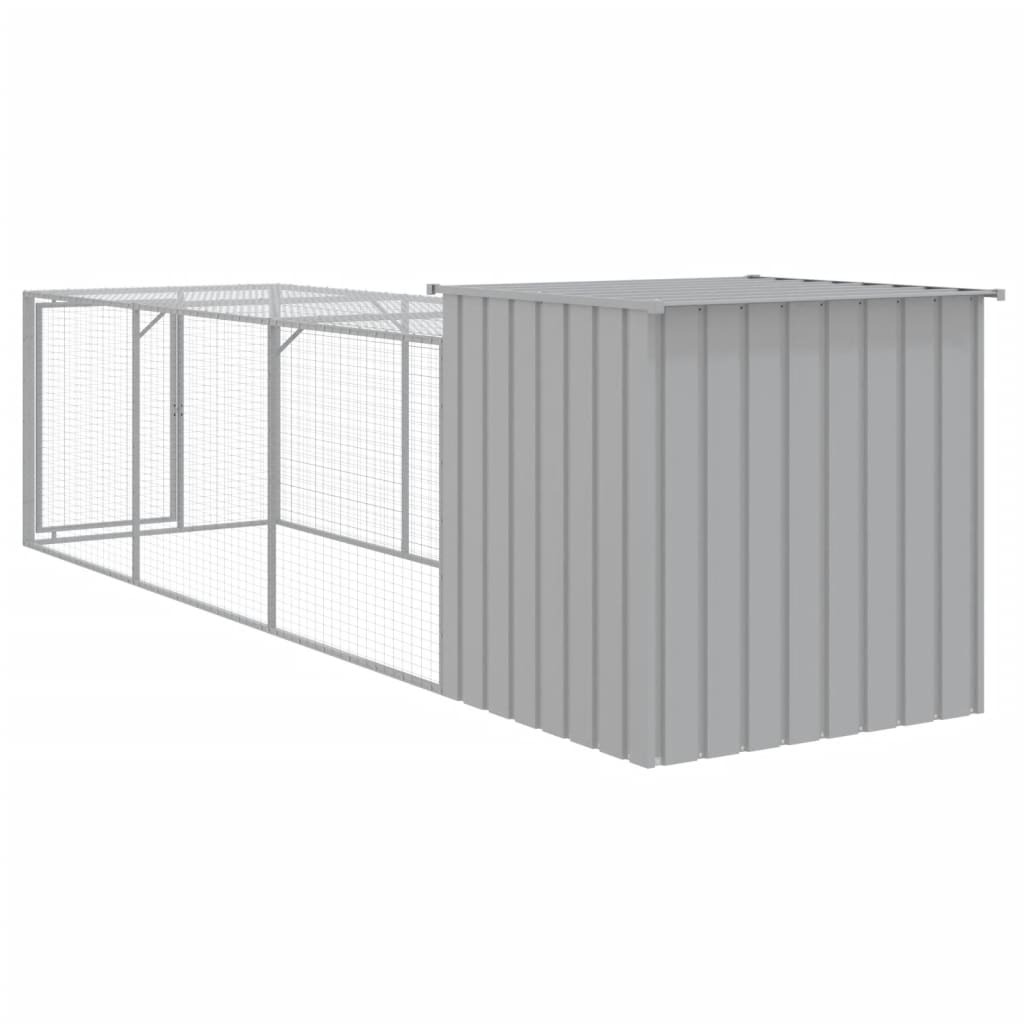 Pollaio Area Corsa Grigio Chiaro 110x405x110 cm Acciaio Zincato 3189094