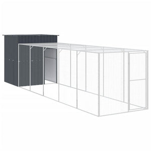 Pollaio recinto gabbia galline con recinto 165 x 659 x 181 cm acciaio zincato antracite 02_0043954