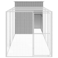 Pollaio recinto gabbia galline con cortile libero 165 x 455 x 181 cm acciaio zincato grigio 02_0043965