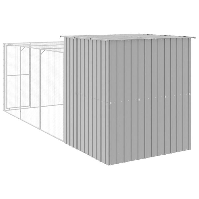Pollaio recinto gabbia galline con cortile libero 165 x 455 x 181 cm acciaio zincato grigio 02_0043965