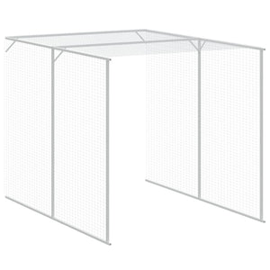 Pollaio recinto gabbia galline con cortile libero 165 x 659 x 181 cm acciaio zincato grigio 02_0043966