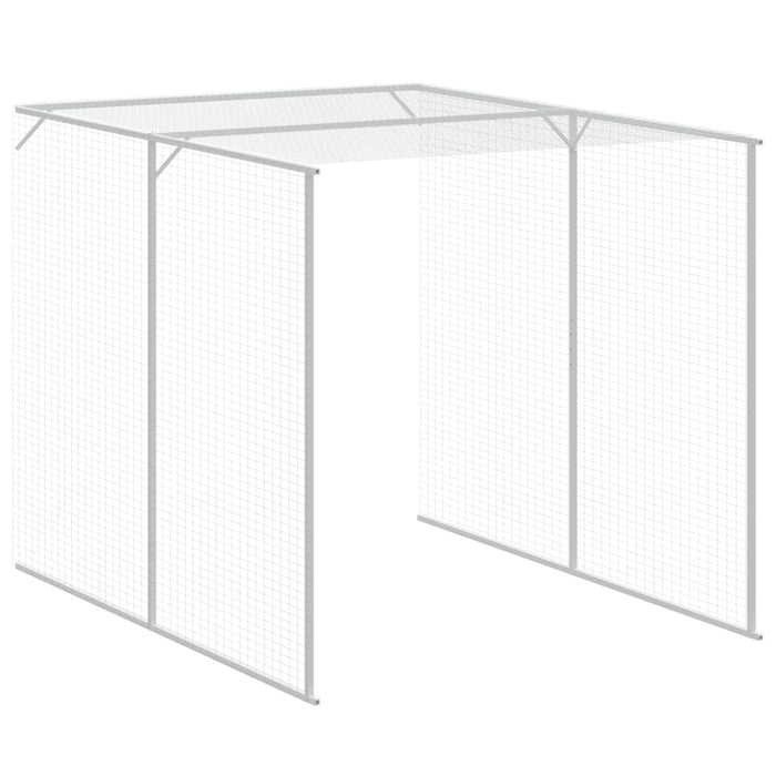 Pollaio recinto gabbia galline con cortile libero 165 x 659 x 181 cm acciaio zincato grigio 02_0043966