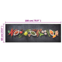 Tappeto da Cucina Lavabile Spezie 60x180 cm Velluto 136541