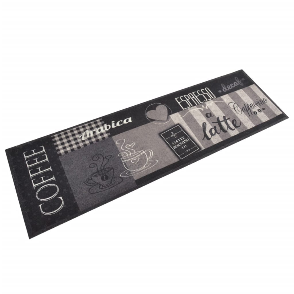 Tappeto da Cucina Lavabile Nero CaffÃ¨ 45x150 cm Vellutocod mxl 95071