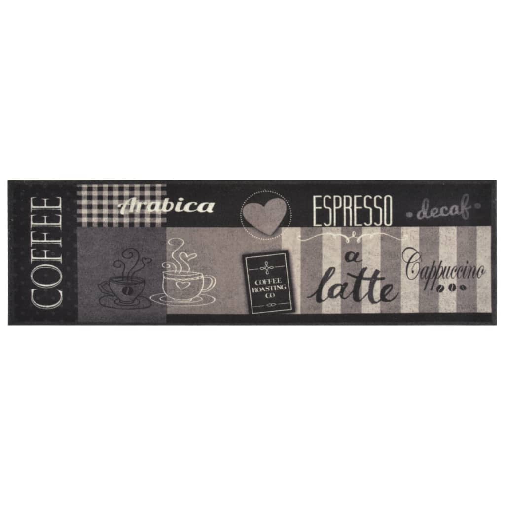 Tappeto da Cucina Lavabile Nero CaffÃ¨ 45x150 cm Vellutocod mxl 95071