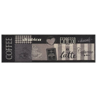 Tappeto da Cucina Lavabile Nero Caffè 45x150 cm Velluto 136555