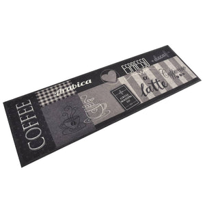 Tappeto da Cucina Lavabile Nero CaffÃ¨ 60x180 cm Vellutocod mxl 71040