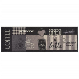 Tappeto da Cucina Lavabile-Tappetino da Cucina Nero Caff¨¨ 60x180 cm Velluto