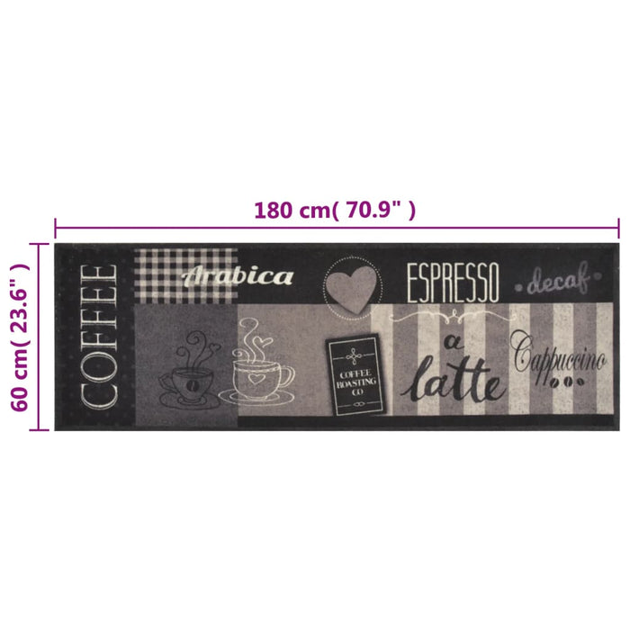 Tappeto da Cucina Lavabile-Tappetino da Cucina Nero Caff¨¨ 60x180 cm Velluto