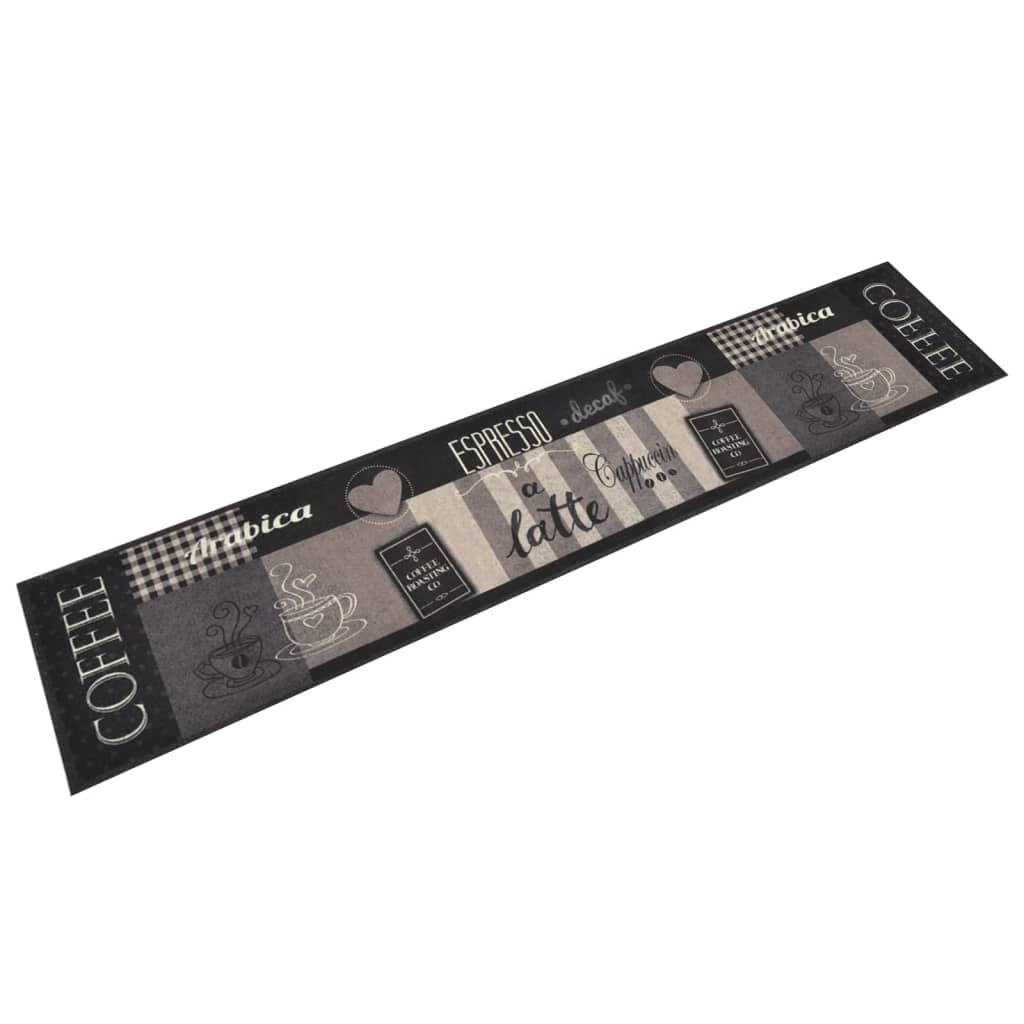 Tappeto da Cucina Lavabile Nero CaffÃ¨ 60x300 cm Vellutocod mxl 95070