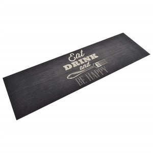 Tappeto da Cucina Lavabile Nero Cucina 60x180 cm Vellutocod mxl 119002