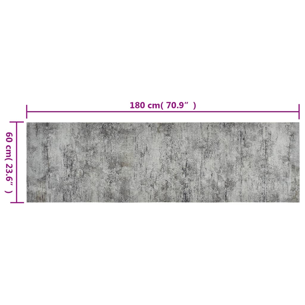 Tappeto da Cucina Lavabile Beton 60x180 cm Velluto 136571
