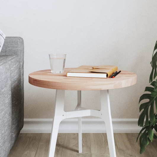 Piano per Tavolo Ã˜40x2,5 cm Rotondo in Legno Massello di Faggio