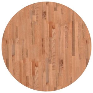 Piano per Tavolo Ø90x4 cm Rotondo in Legno Massello di Faggio 355947