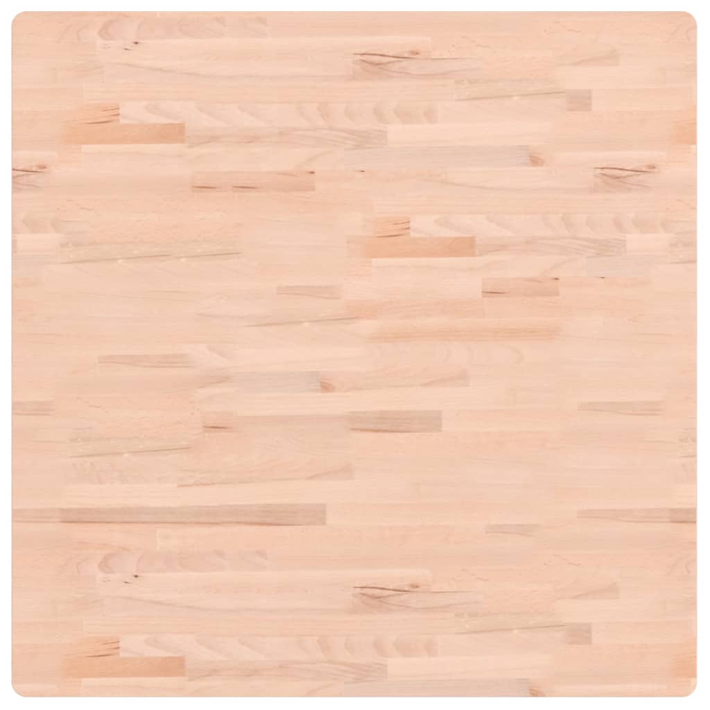 vidaXL Piano per Tavolo 90x90x4 cm Quadrato Legno Massello di Faggio