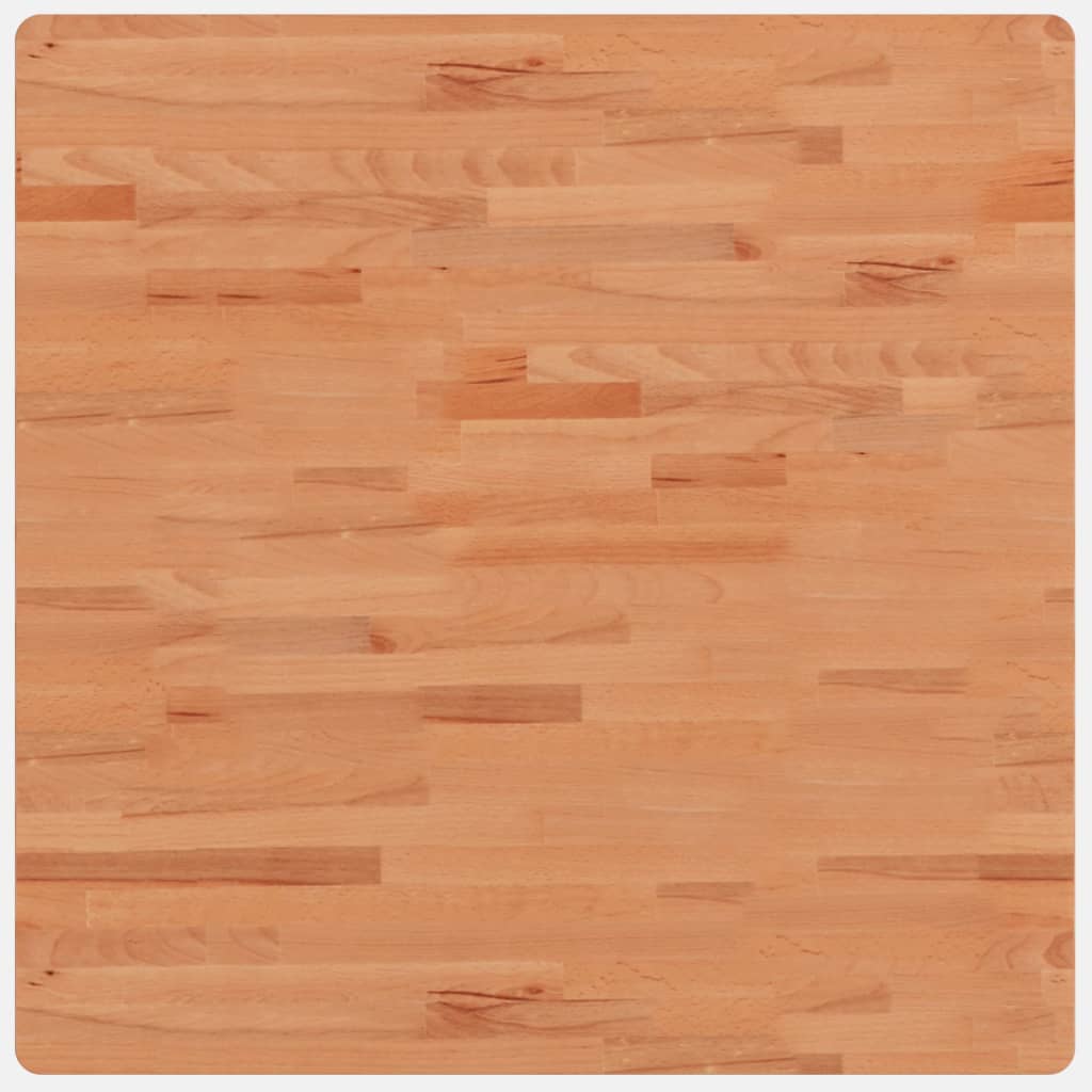 Piano per Tavolo 80x80x2,5 cm Quadrato Legno Massello di Faggio