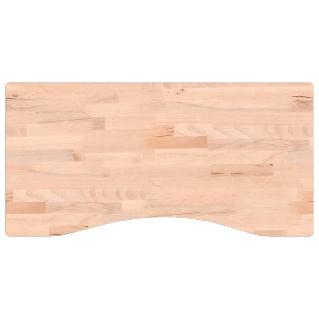 Piano per Scrivania 80x(36-40)x1,5 cm Legno Massello di Faggio 356033