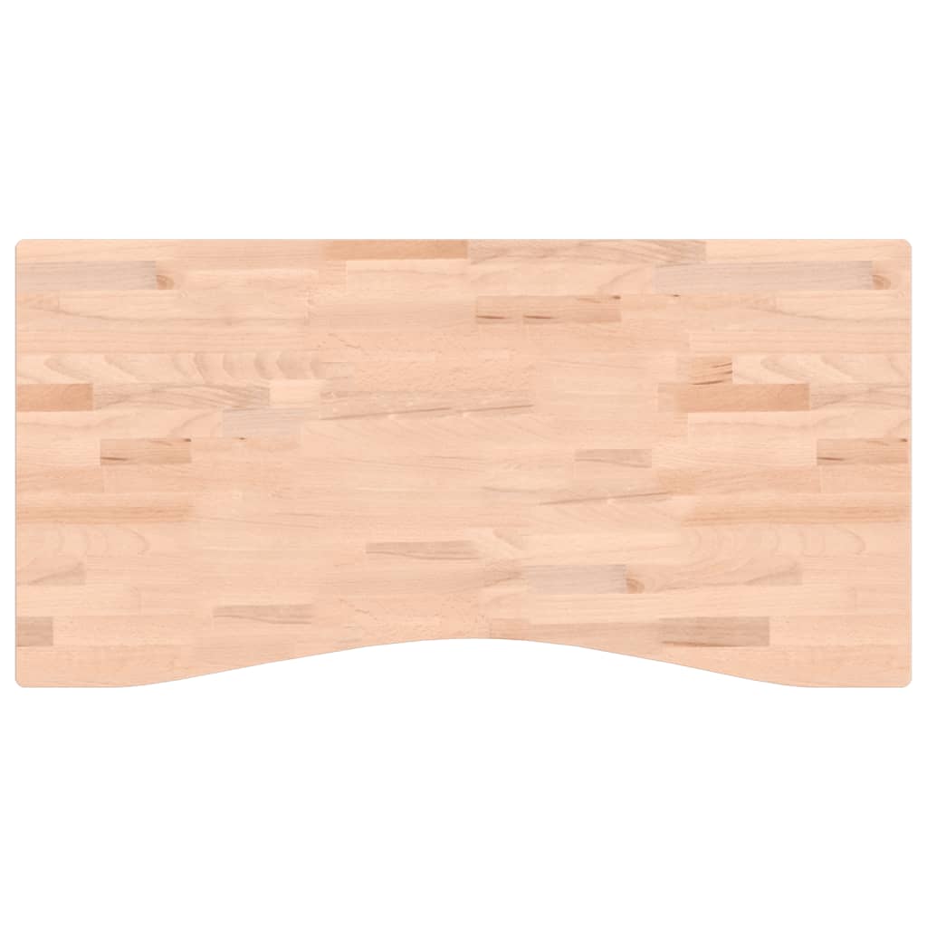 Piano per Scrivania 100x(45-50)x1,5 cm Legno Massello di Faggiocod mxl 107823