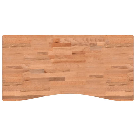 Piano per Scrivania 100x(45-50)x2,5 cm Legno Massello di Faggiocod mxl 83865