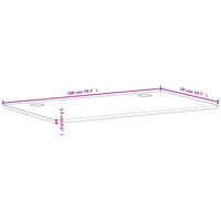 Piano per Scrivania 100x50x1,5 cm in Legno Massello di Faggio 356079