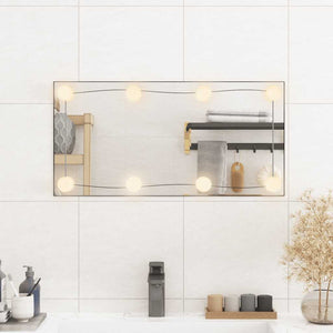 Specchio da Parete con Luci LED 30x60 cm Vetro Rettangolare 3189149