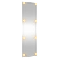 Specchio da Parete con Luci LED-Specchio a Muro-Specchio Decorativo 30x100 cm Vetro Rettangolare