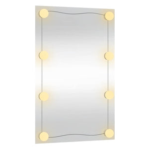 Specchio da Parete con Luci LED 40x60 cm Vetro Rettangolare 3189152