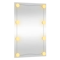 Specchio da Parete con Luci LED-Specchio a Muro-Specchio Decorativo 40x60 cm Vetro Rettangolare