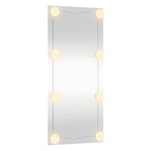 Specchio da Parete con Luci LED-Specchio a Muro-Specchio Decorativo 40x80 cm Vetro Rettangolare