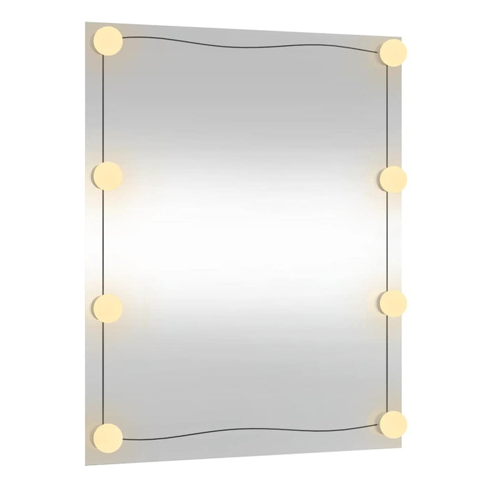 Specchio da Parete con Luci LED 50x60 cm Vetro Rettangolare