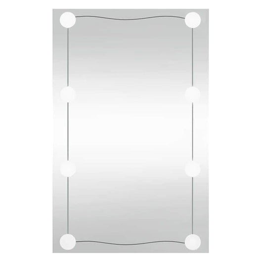Specchio da Parete con Luci LED-Specchio a Muro-Specchio Decorativo 50x80 cm Vetro Rettangolare