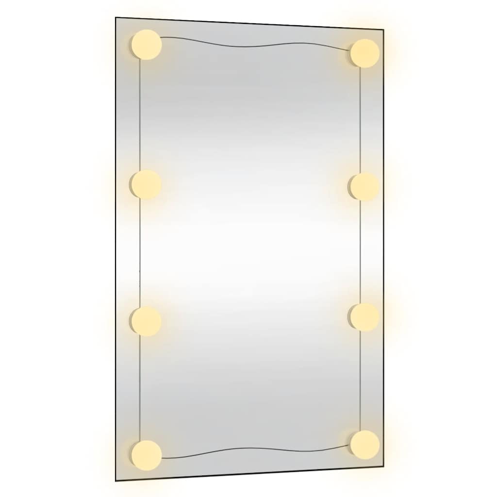 Specchio da Parete con Luci LED-Specchio a Muro-Specchio Decorativo 50x80 cm Vetro Rettangolare